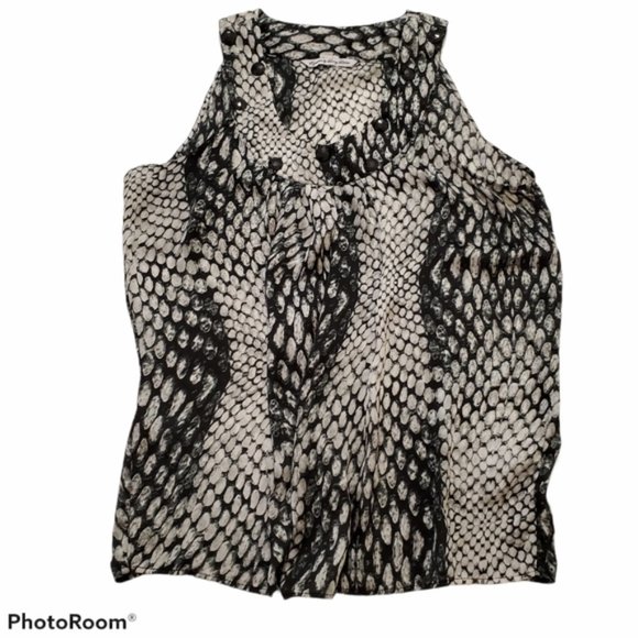 Black snakeskin print sleeveless size xlarge - Picture 4 of 4